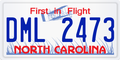NC license plate DML2473