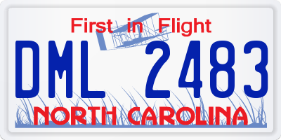 NC license plate DML2483