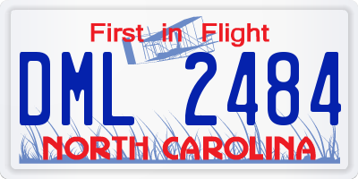 NC license plate DML2484