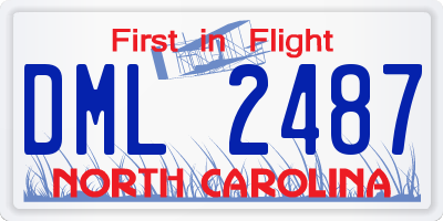 NC license plate DML2487