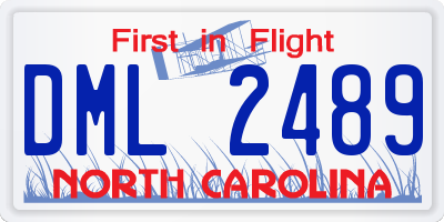 NC license plate DML2489