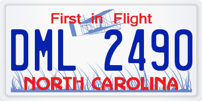 NC license plate DML2490