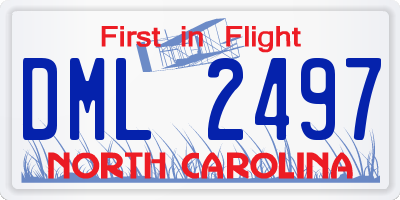 NC license plate DML2497