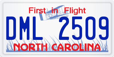 NC license plate DML2509