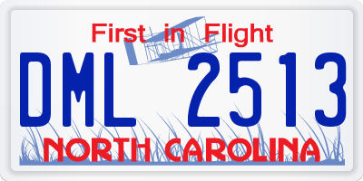 NC license plate DML2513