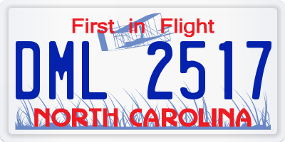 NC license plate DML2517