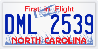 NC license plate DML2539