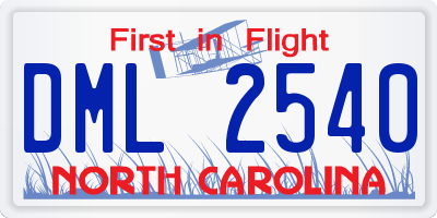 NC license plate DML2540