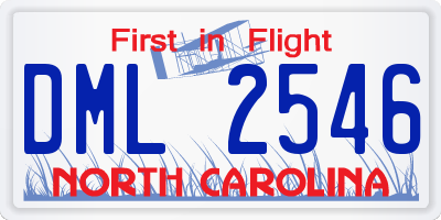 NC license plate DML2546