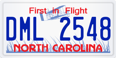 NC license plate DML2548