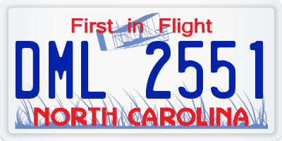 NC license plate DML2551