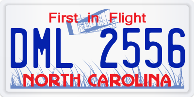 NC license plate DML2556