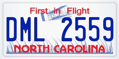 NC license plate DML2559