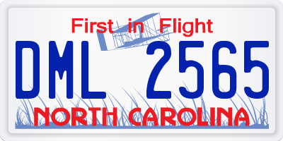 NC license plate DML2565