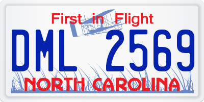 NC license plate DML2569