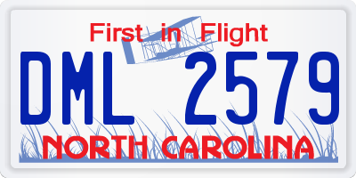 NC license plate DML2579