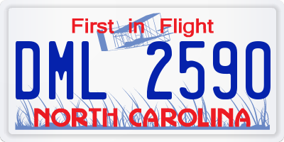 NC license plate DML2590