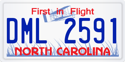 NC license plate DML2591