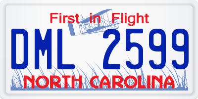 NC license plate DML2599
