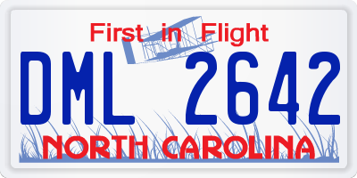 NC license plate DML2642