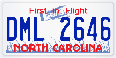 NC license plate DML2646