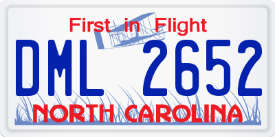 NC license plate DML2652