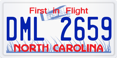 NC license plate DML2659