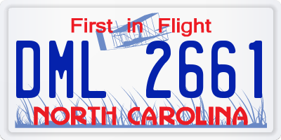 NC license plate DML2661