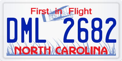 NC license plate DML2682