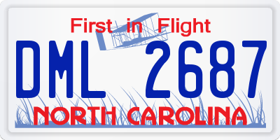 NC license plate DML2687