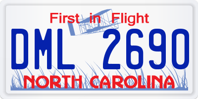 NC license plate DML2690