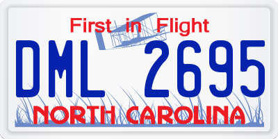 NC license plate DML2695