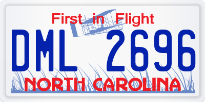 NC license plate DML2696