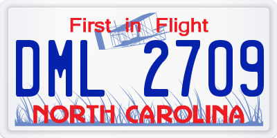 NC license plate DML2709