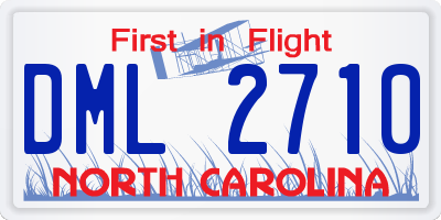 NC license plate DML2710