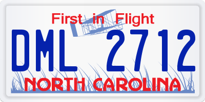 NC license plate DML2712