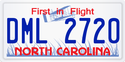 NC license plate DML2720