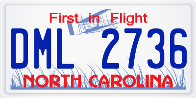 NC license plate DML2736