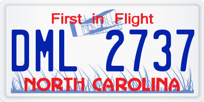 NC license plate DML2737
