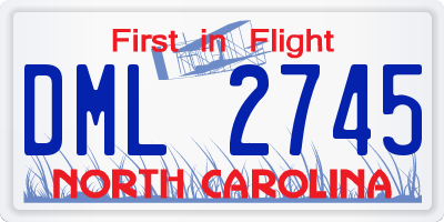 NC license plate DML2745