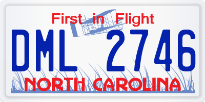 NC license plate DML2746