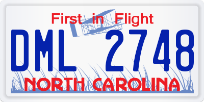 NC license plate DML2748