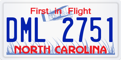 NC license plate DML2751