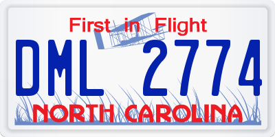 NC license plate DML2774