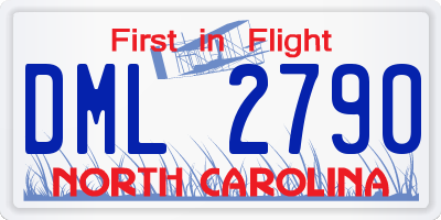 NC license plate DML2790