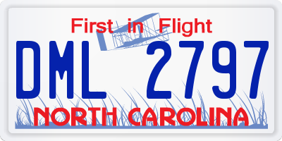 NC license plate DML2797
