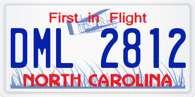 NC license plate DML2812