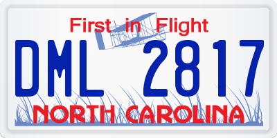 NC license plate DML2817