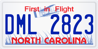 NC license plate DML2823