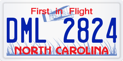 NC license plate DML2824